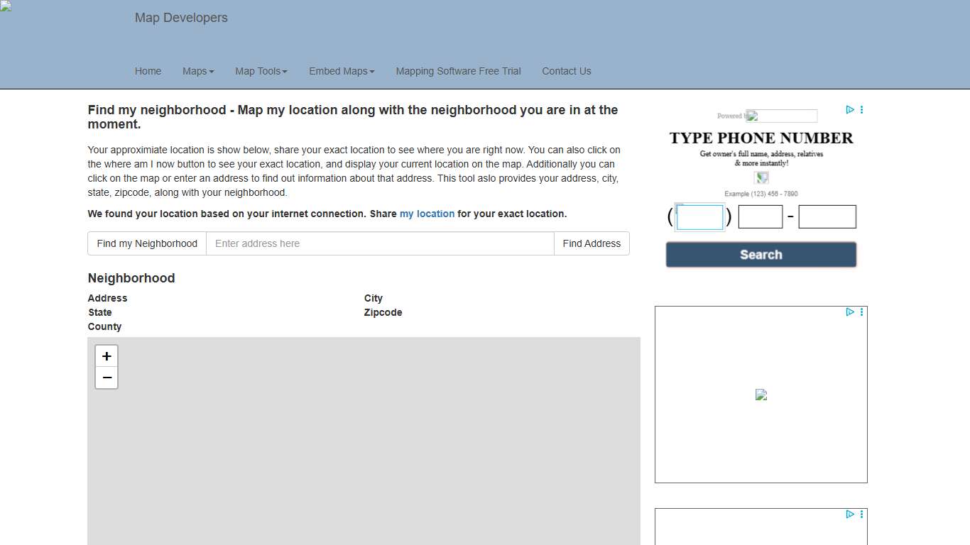 What Neighborhood am I in right now?